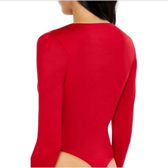 Forever 21 Red Contour Sculpt Long Sleeve Bustier Bodysuit Small - Picture 3 of 10
